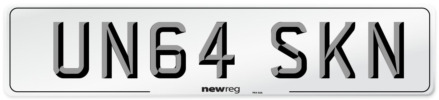 UN64 SKN Number Plate from New Reg